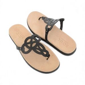 Soul Naturalizer Janice Black Slip On Thong Flip‎ Flop Sz 9.5